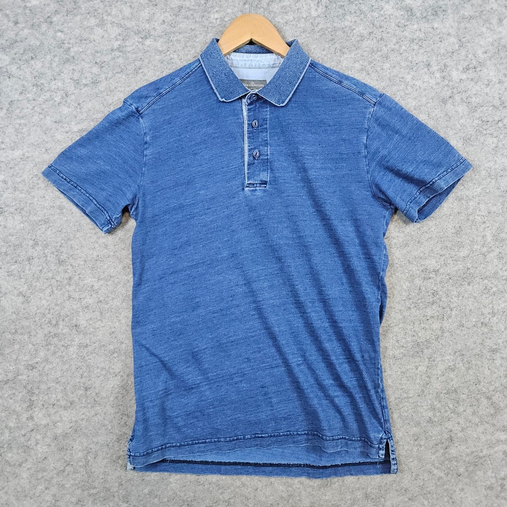 LL Bean Signature Polo Shirt Slim Fit Casual Cotton Blue Mens Size S Preppy
